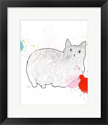 Framed Kitty in Repose Print