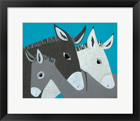 Framed Donkey Family Print
