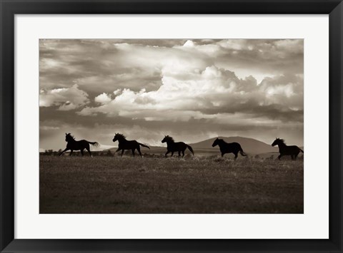 Framed Racing the Clouds Print