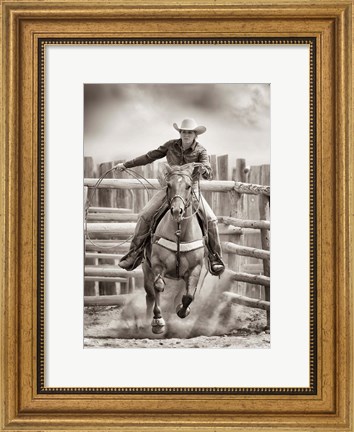 Framed Ride &#39;Em Cowgirl Print