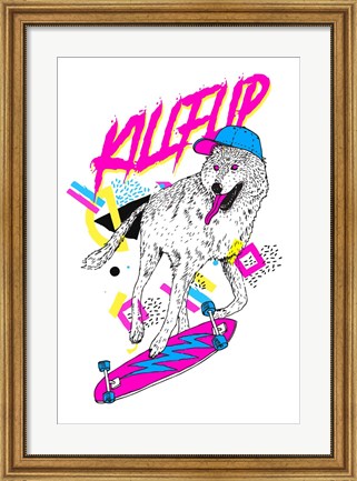Framed Kickflip Wolf Print