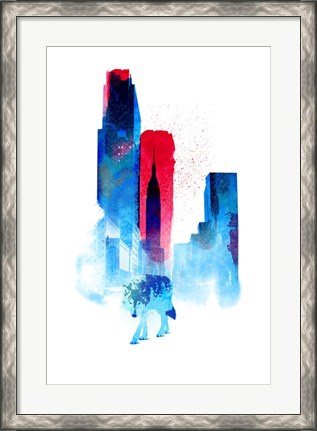 Framed Wolf of the City Print