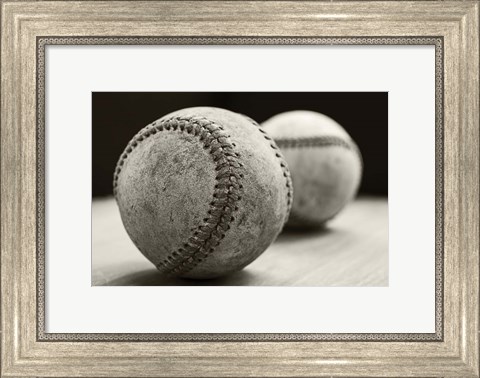 Framed Old Baseballs Print