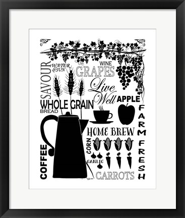 Framed Culinary Love 2 (black &amp; white) Print
