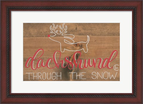 Framed Dachshund in the Snow Print