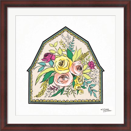 Framed Floral Barn Print