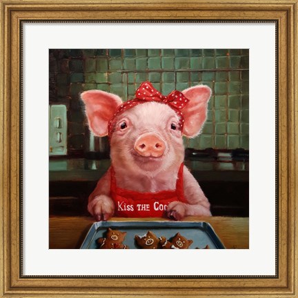 Framed Gingerbread Pigs Print