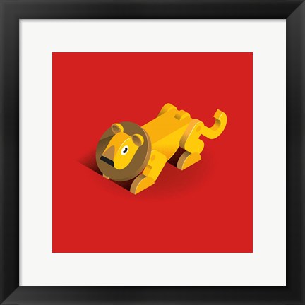 Framed Lion Print