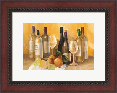 Framed Wine and Fruit II v2 Print