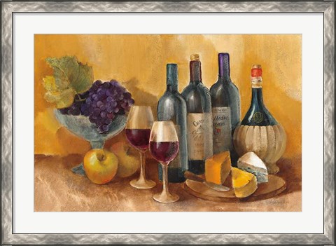 Framed Wine and Fruit I v2 Print