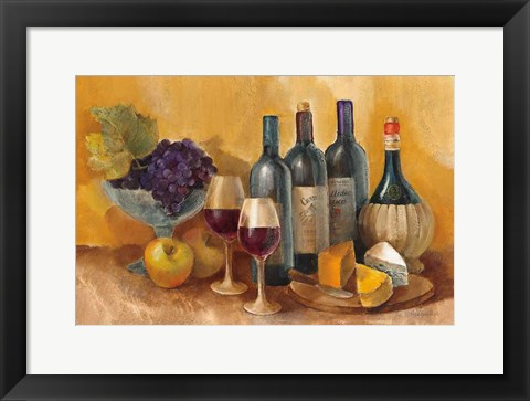 Framed Wine and Fruit I v2 Print