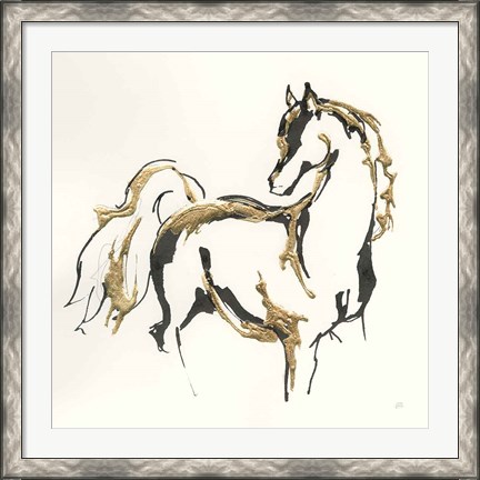 Framed Golden Horse VIII Print