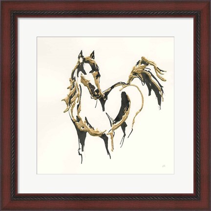 Framed Golden Horse VII Print