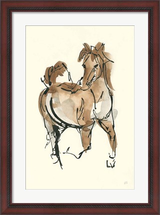 Framed Sketchy Horse V Print