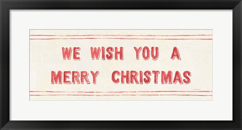 Framed Floursack Holiday Bright Mery Christmas Print