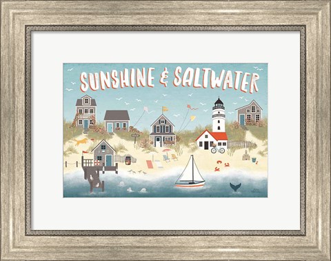 Framed Seaside Village I Print