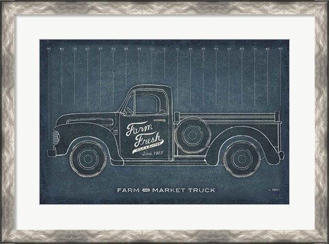 Framed Farm Truck Blueprint Print