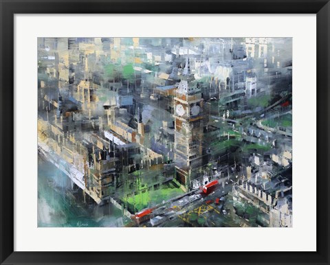 Framed London Green - Big Ben Print