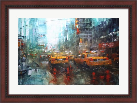 Framed Times Square Reflections Print