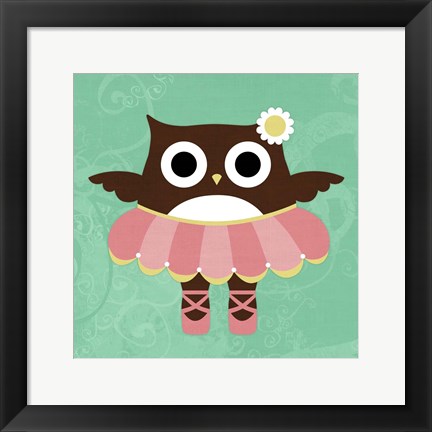 Framed Ballerina Owl Print