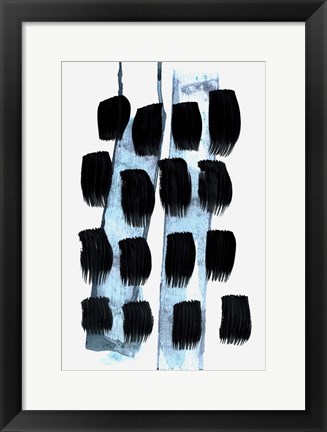 Framed Black White Blue Print