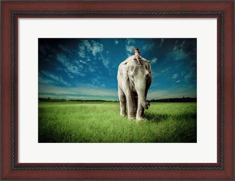 Framed Elephant Carry Me Print