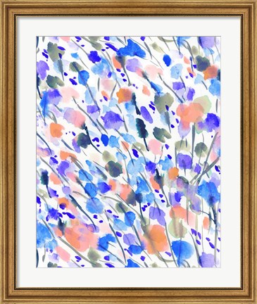 Framed Wild Nature Blue Print
