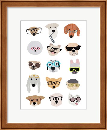 Framed Dogs with Glasses Print