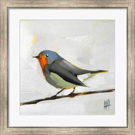 Framed Robin on Wire Print