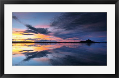 Framed Lake Myvatn Reflections Print