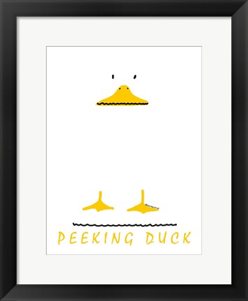 Framed Peeking Duck Print