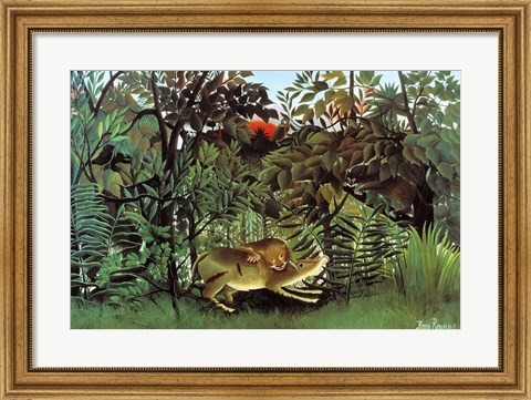 Framed Hungry Lion Print