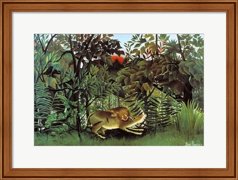 Framed Hungry Lion Print