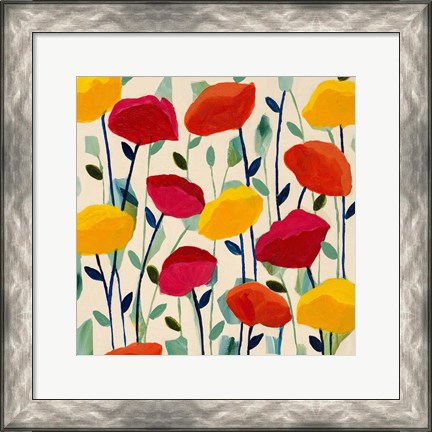 Framed Cheerful Poppies Print