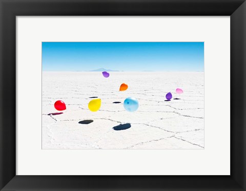 Framed Balloons Three, Salar de Uyuni, Bolivia Print