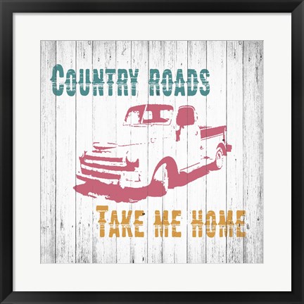 Framed Country Roads Print
