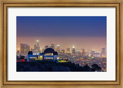 Framed L.A. Skyline with Griffith Observatory Print