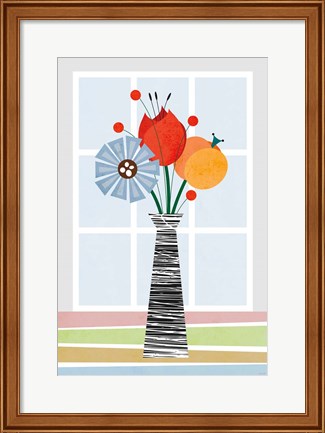 Framed Flowers in Colour Print
