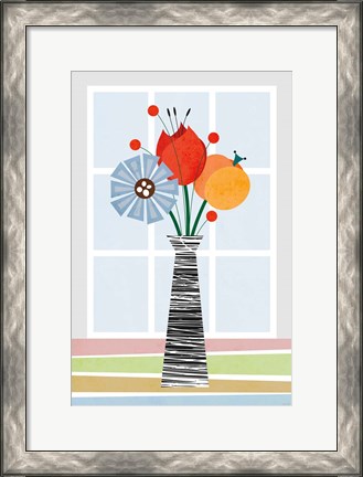 Framed Flowers in Colour Print