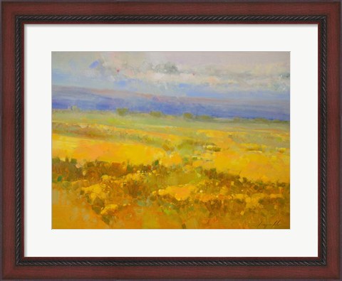 Framed Field of Yellow Flowers Print