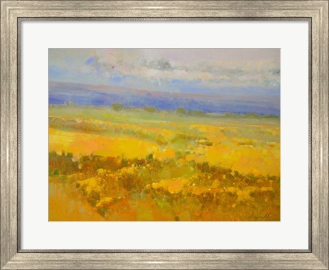 Framed Field of Yellow Flowers Print