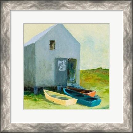 Framed Boat House Print