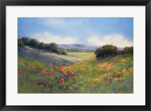 Framed Poppies with a View Print