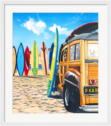 Framed Beach Cruiser Kids Print