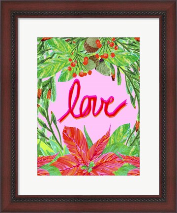 Framed Christmas Foliage IV Print