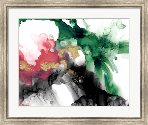Framed Emerald &amp; Coral Expression II Print