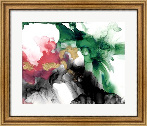 Framed Emerald &amp; Coral Expression II Print
