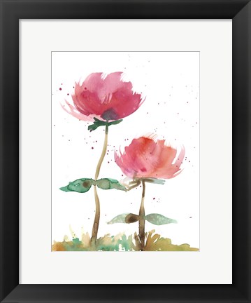 Framed Pink Fleurs I Print
