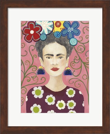 Framed Frida Floral I Print