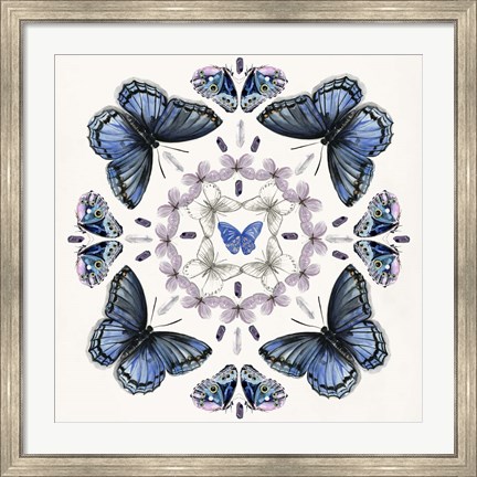 Framed Butterfly Mandala II Print